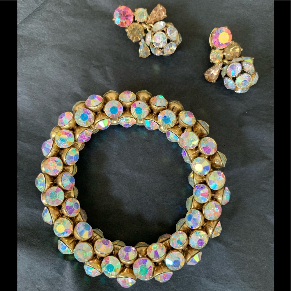J. Crew Iridescent Crystal Earrings and Bracelet